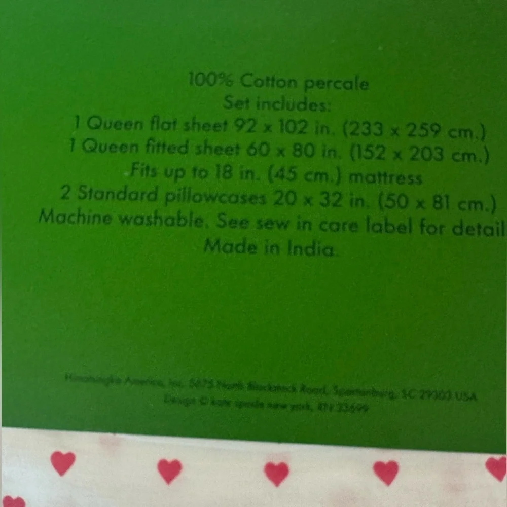 KATE SPADE ♠️pink heart all cotton Queen size sheet set(I have king size too!)🩷